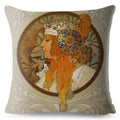 Beige Art Nouveau Gallery Cushion Cover for Home Decor - Axyaa