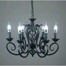 Axyaa Wrought Iron Chandelier E14 Candle Light Vintage Hanging Lamp