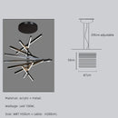 Axyaa Fishbone LED Pendant Light: Modern Nordic Chandelier for Home, Restaurant, and Loft