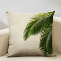 Axyaa Leaf Cushion Cover: Soft Linen Pillowcase 45x45cm