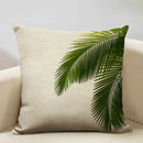 Axyaa Leaf Cushion Cover: Soft Linen Pillowcase 45x45cm