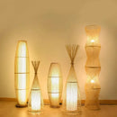 Axyaa Classic Bamboo Weave Floor Lamp LED Fixture