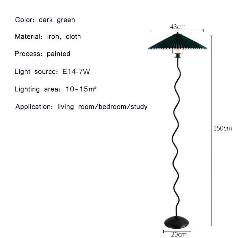 Nordic Modern Pleated Skirt Floor Lamp by Axyaa