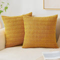 Axyaa Tripe Stripe Corduroy Cushion Cover 18x18 Inch - Boho Chic Home Decor for Living Room