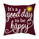 Axyaa Yellow Daisy Cushion Cover Line Sun Pillow Decor