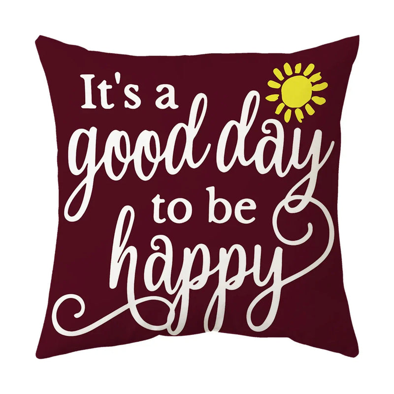 Axyaa Yellow Daisy Cushion Cover Line Sun Pillow Decor