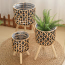 Axyaa Woven Gourd Grass Flower Pot for Balcony Planting