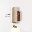 Axyaa Yellow Travertine Stone & Wood Wall Lamp Sconce for Bedroom Living Room