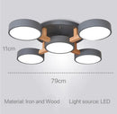 Axyaa Nordic Wood Ceiling Chandelier LED Lighting for Modern Home Decor