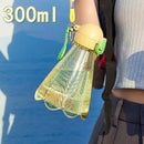 Axyaa Mini Transparent Water Bottle with Straw - Portable & Cute for Fitness & Outdoor