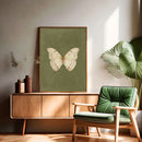Retro White Butterfly Moody Wall Art Print by Axyaa - Gothic Country Style Butterfly Art