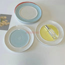 Axyaa Ceramic Dessert Plates: Colorful Underglaze Cake and Dining Plate Set