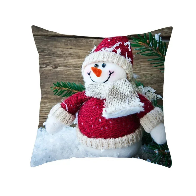 Snowman Pillow Cover Winter Home Decor Cushion Covers by Axyaa