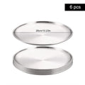 Axyaa Stainless Steel Shallow Tray Round Plate Set of 6