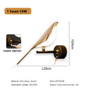 Axyaa Golden Bird LED Wall Lamp - Rotatable Indoor Sconce