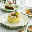 Axyaa 11-Inch Ceramic Plate Breakfast Plate Cream Wind Dessert Pastry Plate