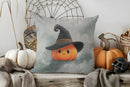 Cute Ghost with Pumpkin Halloween Pillow Cover by Axyaa - For Sofa, Bedroom, Car