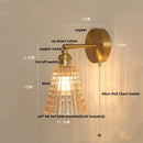 Axyaa Vintage Amber Coffee Glass Wall Sconce Mirror Light