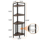 Axyaa 4 Tier Corner Wine Rack Bar Cabinet with Glass Holder