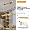 Axyaa Luxury Crystal LED Pendant Lamp - Silver Chandelier Lighting for Living & Dining Room