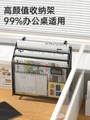 Axyaa Desktop File Organizer, Metal Book Stand, Multi-Layer Rack for Office and Home
