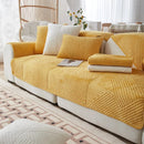 Axyaa Plush Sofa Cover Soft Solid Color Seat Cushion Home Decor