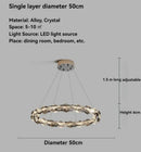Axyaa Crystal Chandeliers: Modern Chrome Metal LED Pendant Lights