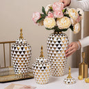 Axyaa Ceramic Vase: Electroplated Tall General Storage Jar Ornaments