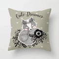 Axyaa Fox Cartoon Pillowcase for Sofa 45*45 Throw Pillow Cover Decoration