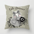 Axyaa Fox Cartoon Pillowcase for Sofa 45*45 Throw Pillow Cover Decoration