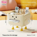Axyaa Multifunction Tissue Box with Lid, Remote Holder, Phone Stand Organize