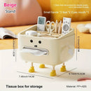 Axyaa Multifunction Tissue Box with Lid, Remote Holder, Phone Stand Organize