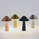 Axyaa Golden Mushroom LED Touch Desk Lamp with Dimmable Warm Light & USB Charging