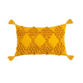 Axyaa Tufted Diamond Pattern Cushion Cover - Nordic Style Beige Yellow Tassel Pillowcase