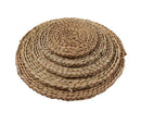 Axyaa Corn Fur Round Coaster Set for Drinks, Coffee, Tea - Woven Table Mat & Pot Insulation Pad