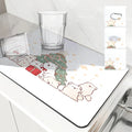 Axyaa Cartoon Animals Square Dry Mat - Absorbent & Anti-slip Drainer for Coffee Table & Bathroom