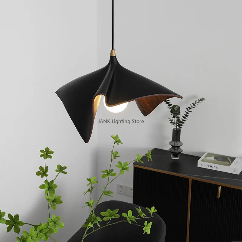 Axyaa Black Resin LED Pendant Chandelier for Bedroom & Living Room