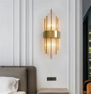 Axyaa Black Gold Crystal Wall Sconce Light for Home Decor