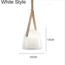 Axyaa Nordic Glass Leather Pendant Light for Kitchen Bedroom Living Room