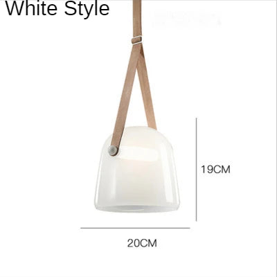 Axyaa Nordic Glass Leather Pendant Light for Kitchen Bedroom Living Room
