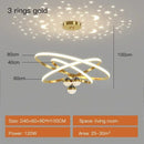 Axyaa Starry Sky Projection LED Chandelier with Remote Control - Black & Golden