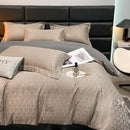 Axyaa Jacquard Quilt Cover Set - Breathable Tencel Satin, Double Bed