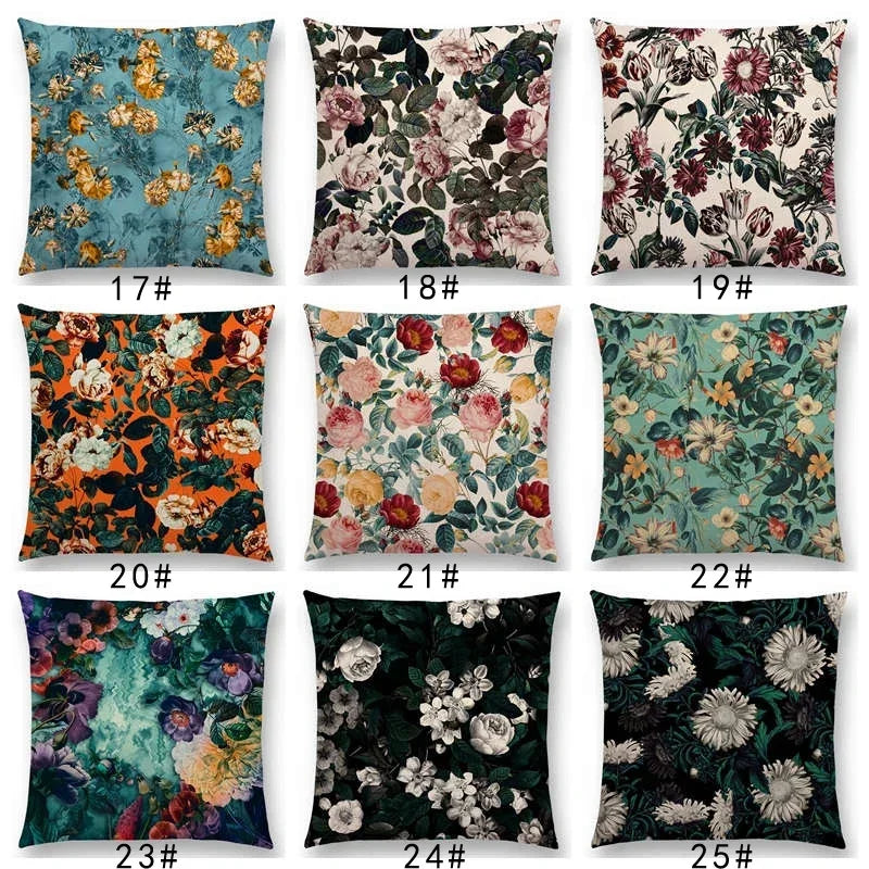 Axyaa Botanical Garden Floral Leaves Print Pillow Case Cover