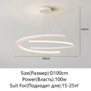 Axyaa LED Ceiling Chandelier White/Black Modern Home Lighting for Living Room & Bedroom