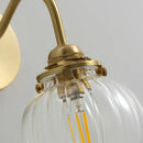 Axyaa Modern Glass Ball Wall Sconce with Pull Chain, Copper Finish