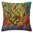 Axyaa Bird Flower Linen Pillowcase Sofa Cushion Cover Home 40x40-60x60