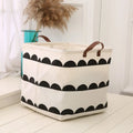 Axyaa Cartoon Print Laundry Basket: Large Capacity Cotton Linen Toy Hamper & Organizer