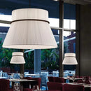 Axyaa Nordic White Pleated Fabric E27 LED Chandelier for Minimalist Living Room
