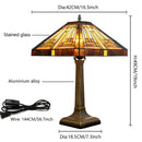 Stained Glass Table Lamp Mission Style by Axyaa - Amber Brown for Home Office