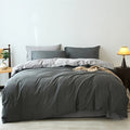 Axyaa 100% Cotton Yarn-Dyed 4-Piece Duvet Set - Ultra-Soft Bedding